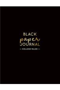 Black Paper Journal College Ruled