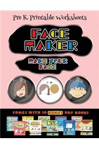 Pre K Printable Worksheets (Face Maker - Cut and Paste)