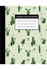 Composition Notebook: Vintage Cactus a Composition Notebook for Study: Size 8x10 Inches