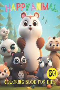 Happy animal coloring book for kids