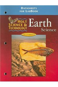 California Holt Science & Technology: Earth Science Datasheets for LabBook