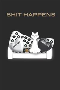Shit Happens Cat on Sofa Notebook