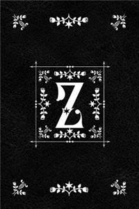 Scandinavian Design Floral Monogram Daily Journal Notebook - Letter Z