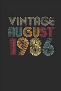 Vintage August 1986: Small Lined Notebook - Happy Birthday Gift or Happy Anniversary Gift Idea