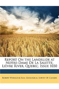 Report on the Landslide at Notre-Dame de la Salette, Lièvre River, Quebec, Issue 1030