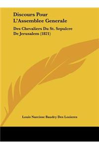 Discours Pour L'Assemblee Generale