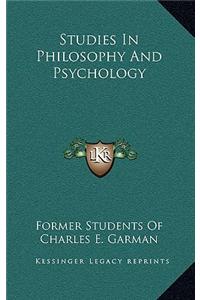 Studies in Philosophy and Psychology