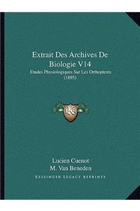 Extrait Des Archives De Biologie V14