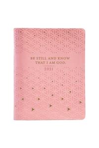 Large Daily Planner for Women 2021 Pink/Be Still