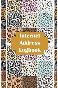 Internet Address Logbook: Internet Address Logbook / Diary / Notebook Animal Print