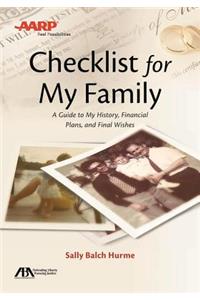 Aba/AARP Checklist for My Family