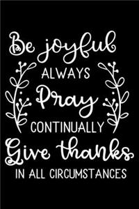 Be Joyful always Pray continually Give thanks in all Circumstances