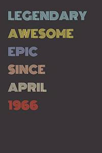 Legendary Awesome Epic Since April 1966 - Birthday Gift For 53 Year Old Men and Women Born in 1966