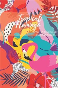 Tropical Flamingo, Weekly planner, Diary, Coloring pages