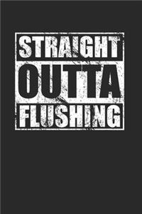 Straight Outta Flushing 120 Page Notebook Lined Journal for Flushing Queens NYC Pride Chinatown
