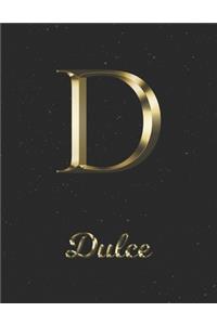 Dulce: 1 Year Daily Planner (12 Months) - Yellow Gold Effect Letter D Initial First Name - 2020 - 2021 - 365 Pages for Planning - January 20 - December 20 