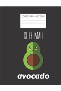 cute mad avocado Composition Notebook