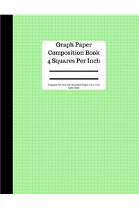 Graph Paper Composition Book 4 Square Per Inch/ 150 Sheets/ 8.5 X 11 In/ Light Green