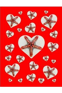 I Love Starfish Journal Notebook Red 150 College Ruled Pages 8.5 X 11