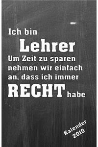 Ich Bin Lehrer Kalender 2019