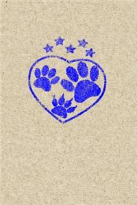Rubber Stamped Pet Paw Prints