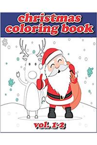 Chrismas Coloring Books : Coloring Book VoL.1-2: stress Relieving coloring book