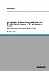 Die klassische Dichotomie der natürlichen und der künstlichen Ordnung in der griechischen Antike