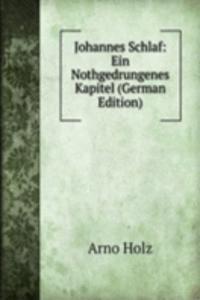 Johannes Schlaf: Ein Nothgedrungenes Kapitel (German Edition)