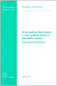 Error Qualitatis Dans Causam E Error Qualitatis Directe Et Principaliter Intentae