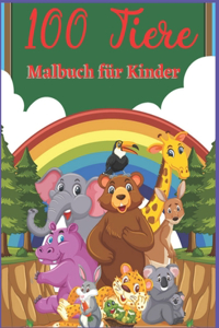 100 Tiere Malbuch für Kinder