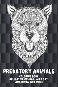 Predatory Animals - Coloring Book - Alligator, Cougar, Wild cat, Anaconda, and more