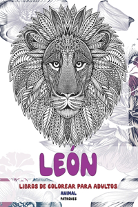 Libros de colorear para adultos - Patrones - Animal - León