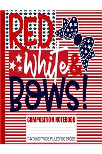 Red White & Bows Composition Notebook