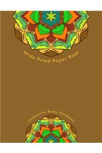 Wide Ruled Paper Book