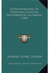 Animadversiones In Versionem Graecam Proverbiorum Salomonis (1786)