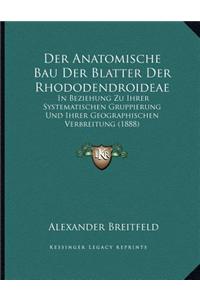 Der Anatomische Bau Der Blatter Der Rhododendroideae