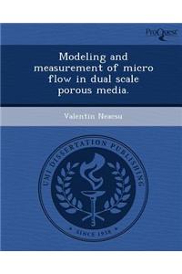 Modeling and Measurement of Micro Flow in Dual Scale Porous Media