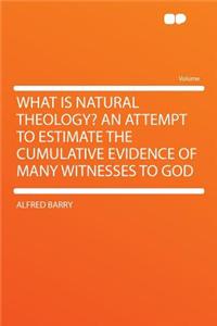 What Is Natural Theology? an Attempt to Estimate the Cumulative Evidence of Many Witnesses to God