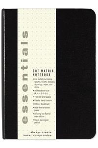 Esstentials Small Black Dot Matrix Notebook (Diary, Journal)