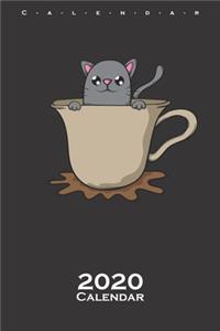 Cat in Coffee cup Calendar 2020