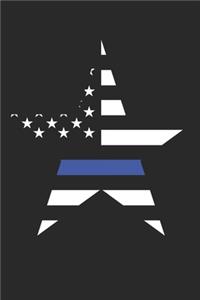 Police Officer Notebook - Thin Blue Line USA Flag - Gift for Police Officers And Law Enforcement Officers - Law Enforcement Diary