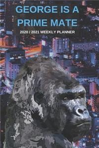 2020 / 2021 Two Year Weekly Planner For George Name - Funny Gorilla Pun Appointment Book Gift - Two-Year Agenda Notebook