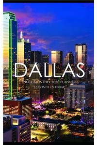 Dallas Note Monthly 2020 Planner 12 Month Calendar