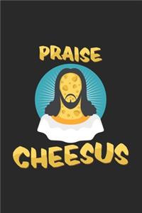 Praise cheesus: 6x9 Cheese - dotgrid - dot grid paper - notebook - notes