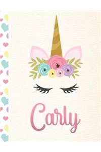 Carly: 2020. Personalized Weekly Unicorn Planner For Girls. 8.5x11 Week Per Page 2020 Planner/Diary With Pink Name