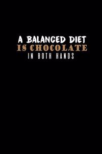 A balanced diet is chocolate in both hands