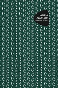 Warm Culture Lifestyle Journal, Write-in Notebook, Dotted Lines, Wide Ruled Medium Size (A5), 6 x 9 In (Olive Green)