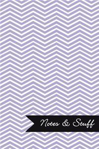 Notes & Stuff - Lined Notebook with Thistle Purple Chevron Pattern Cover