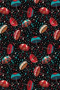 Journal Notebook Umbrellas in the Rain Pattern 2