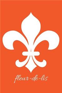 fleur-de-lis - Orange Lined Notebook with Margins